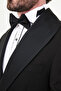 Straight Slim Fit Removable Shawl Collar Buckle Men's Groom Suit Black - 45463.26Y - 2