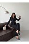 Turn-Down Collar Gold Buttoned Blazer Jacket and Trousers Two-Piece Set - 7