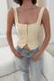 Thick Strap Buttoned Top Yellow