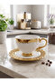 White Relief Gold Series - Embossed Floral Pattern & Foil 6-Person Set