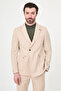 Straight Slim Fit Mono Collar Metal Buttoned Men's Suit Beige - 45464.26Y - 4