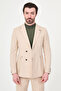 Straight Slim Fit Mono Collar Metal Buttoned Men's Suit Beige - 45464.26Y - 7