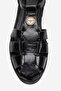 Women's Ankle Strap Sandals Real Leather Zy 4168 Black - 2
