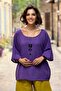 Purple Color Necklace Gift Muslin Blouse