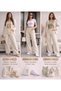 High Waist Women's Beige Palazzo Jeans – Stretch Denim Fabric, Straight Loose Fit, Modern Jean - 4