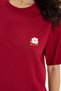 Women's Oversize Wide Cut 100% Cotton Crew Neck Short Sleeve Printed Red T-Shirt Blouse - 5