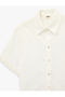 Cotton Short Sleeve Lace Detailed Embroidered Floral Shirt - 4