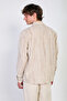 Men's Striped Long Sleeve Shirt - Beige - 5