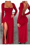 Square Neck, Cross-Tie at the Back, Low-Cut Dress - 2