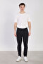 Men's Wide Striped Sweatpants with Elastic Waist - Black - 4