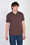 Men's Waffle Collar T-Shirt - Brown - 2