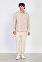 Men's Striped Long Sleeve Shirt - Beige - 3