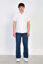 Men's Collar Embroidered Short Sleeve Shirt - White - 4