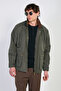 Men's Velvet Shirt Collar Buttoned Jacket - Khaki - 4