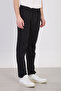 Men's Wide Striped Sweatpants with Elastic Waist - Black - 3