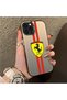 iPhone 12 Pro Max Compatible Silicone Edge Hard Back Anti-Fall Phone Case Ferrari Patterned