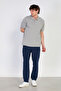Men's Polo Neck Pique T-Shirt - Stone - 4