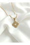 Women's Stainless Steel Gold Clover Model Necklace - 2
