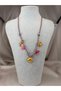 Sea-Themed Colorful Necklace with Shell and Starfish Figures and Pearl Detail Trendy Necklace