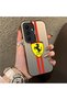 Samsung Galaxy S25 Fe Compatible Silicone Edge Hard Back Anti-Fall Phone Case with Ferrari Pattern