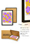 Black Wooden Framed Retro Floral Painting - Lilac Flower Pattern |   Huhu2323 - Single Table Black Frame - 3
