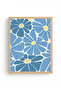 Natural Wooden Framed Blue Floral Pattern Retro Painting - Floral |   Huhu2714 - Single Table Natural Wood Frame - 2