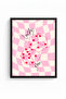 Black Wooden Framed Retro Painting - Romantic Geometric with Heart Pattern |   Huhu2497 - Single Table Black Frame - 2