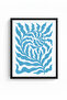 Black Wooden Framed Retro Painting - Tropical Ocean Leaf |   Huhu2691 - Single Table Black Frame - 2