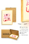 Natural Wood Framed Retro Pink Love Painting - Abstract Affection Wall Art |   Huhu2460 - Single Table Natural Wood Frame - 3