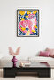 Black Wooden Framed Retro Tiger Floral Painting - Tropical Pattern |   Huhu2601 - Single Table Black Frame
