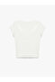 Slim Fit Short Sleeve Boat Neck Camisole Cotton T-Shirt - 5