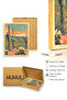 Minimalist Desert Painting with Natural Wood Frame - Orange Tones |   Huhu1861 - Single Table Natural Wood Frame - 3