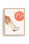 Natural Wood Framed Retro Painting - Pop Art Stars Theme |   Huhu2758 - Single Table Natural Wood Frame - 2
