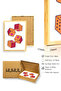 Natural Wood Framed Retro Painting - Geometric Pattern Pop Art with Hearts |   Huhu2357 - Single Table Natural Wood Frame - 3