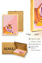 Natural Wood Framed Retro Tiger Painting - Vibrant Pop Art |   Huhu2518 - Single Table Natural Wood Frame - 3