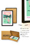 Black Wooden Framed Retro Painting - Cactus Desert Landscape |   Huhu2383 - Single Table Black Frame - 3