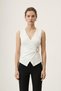 White Zero-Sleeve Blouse with Accessories 2303 - 2