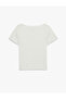Viscose Blend Short Sleeve Wrinkled Boat Neck T-Shirt - 4