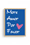 Natural Wood Framed Retro Painting - Romantic Lettering and Heart Pattern |   Huhu2777 - Single Table Natural Wood Frame - 2