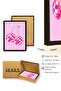Black Wooden Framed Retro Painting - Pink and White Checkered Pop Art Design |   Huhu2658 - Single Table Black Frame - 3