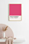 Natural Wood Framed Retro Painting - Minimal Pink Decorative Painting |   Huhu2456 - Single Table Natural Wood Frame
