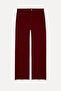 Women's Burgundy Cropped Flare Fit Pants - 5