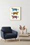 Natural Wood Framed Retro Animal Painting - Safari Leopard Pattern |   Huhu2337 - Single Table Natural Wood Frame