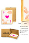 Natural Wood Framed Retro Pop Art Painting - Pink Heart and Typography |   Huhu2407 - Single Table Natural Wood Frame - 3