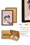 Figurative Painting with Black Wooden Frame - Pink and Classic Art |   Huhu1765 - Single Table Black Frame - 3