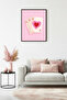 Black Wooden Framed Heart Patterned Painting - Game Themed Decoration |   Huhu1868 - Single Table Black Frame