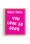 Natural Wood Framed Retro Pop Art Painting - You Look so Good Text |   Huhu2537 - Single Table Natural Wood Frame - 2