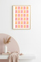 Natural Wood Framed Painting - Decorative with Bear Figure in Pastel Tones |   Huhu2521 - Single Table Natural Wood Frame