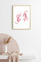 Natural Wood Framed Retro Tiger Painting - Forest Animals |   Huhu2376 - Single Table Natural Wood Frame