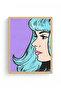 Natural Wood Framed Portrait Illustration Painting - Pastel Purple Tones |   Huhu1767 - Single Table Natural Wood Frame - 2